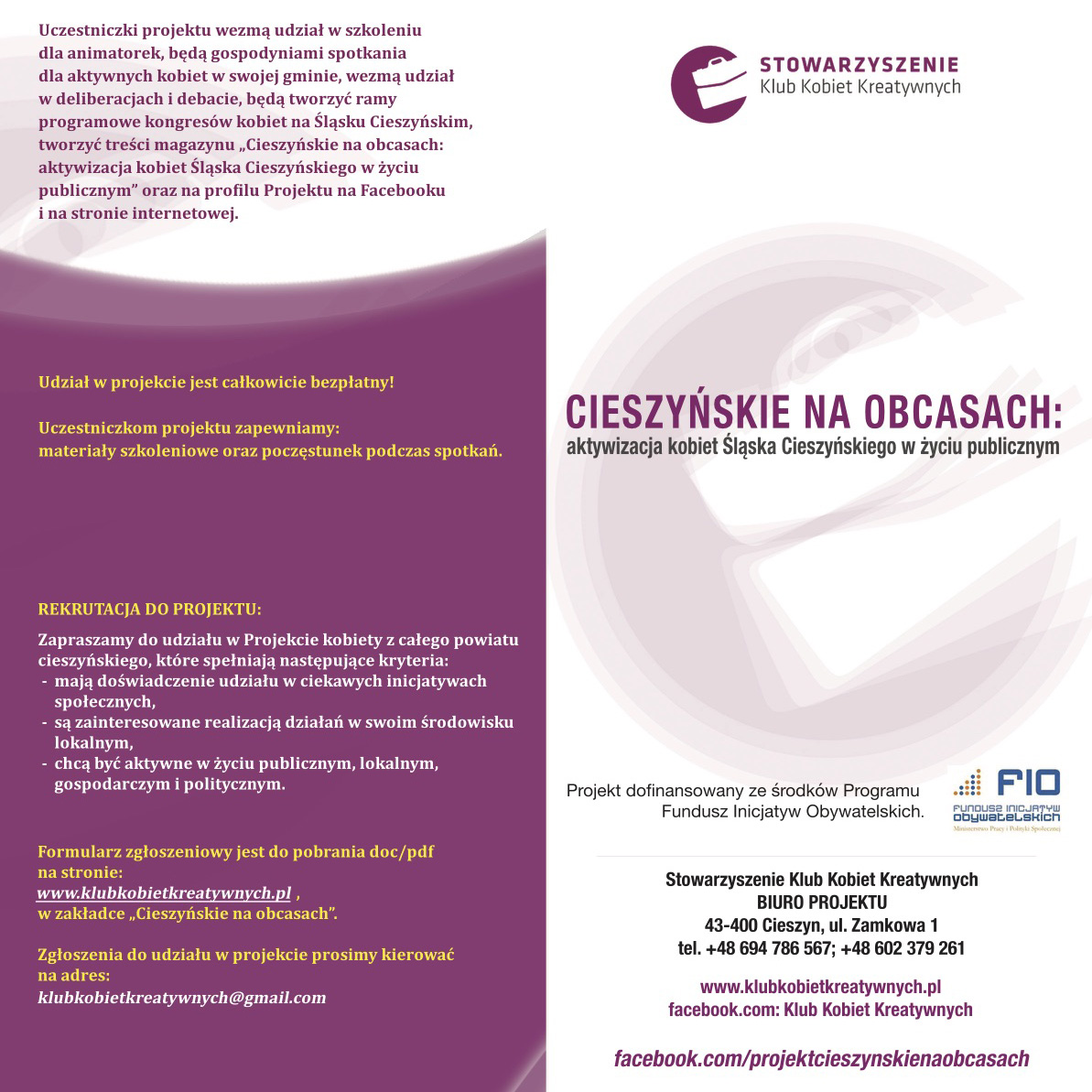 Cieszyńskie na obcasach - ulotka